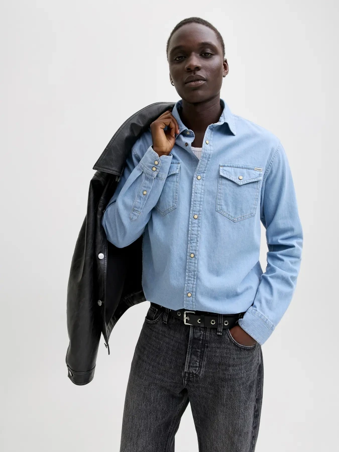 Afbeelding van 12138115 - Sheridan Shirt  - Light Blue - Overhemd Lange Mouw - Jack & Jones